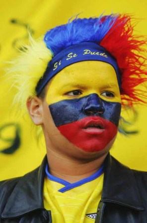 Un niño simpatizante de Ecuador.