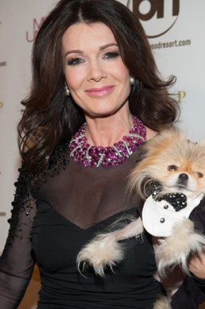 Las mascotas también dijeron presente en la alfombra roja, y la de Lisa Vanderpump, posó con un elegante esmoquin.