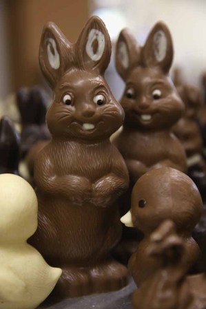 Estas son las manos que crean los mejores conejitos de Pascua de chocolate.