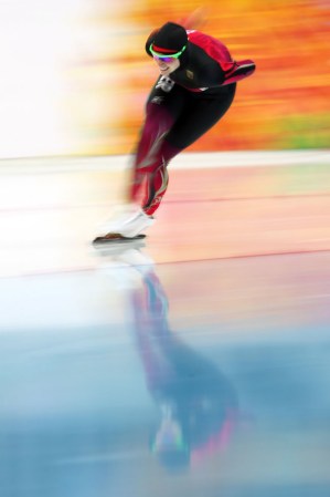SOCHI, RUSSIA - FEBRUARY 19: Bente Kraus of Germany competes during the Women's 5000m Speed Skating event on day twelve of the Sochi 2014 Winter Olympics at at Adler Arena Skating Center on February 19, 2014 in Sochi, Russia. (Photo by Quinn Rooney/Getty Images)