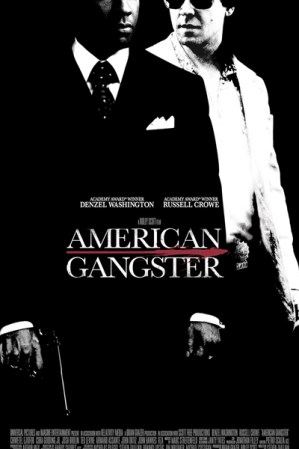 En “American Gangster” Denzel Washington monta un imperio gracias al narcotráfico. Su antagonista es el versátil Russel Crowe, que en este film hace que Denzel brille en su maldad.
