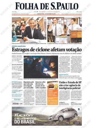 Folha de S.Paulo de Brasil: Estragos del ciclón afectan votación.