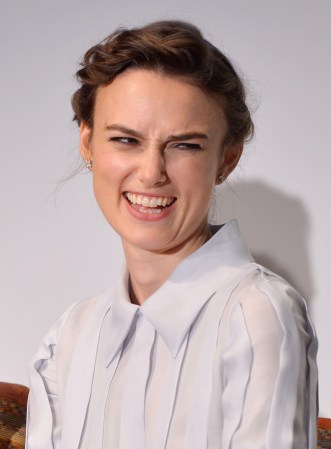 Keria Knightley, actriz de la película “Begin Again”, en conferencia de prensa en Nueva York.