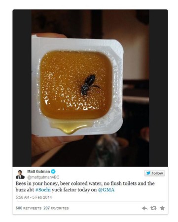Abeja en un pequeño tazón de miel.