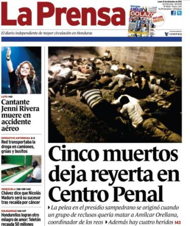 La Prensa, de Honduras, no pasó por alto la noticia.