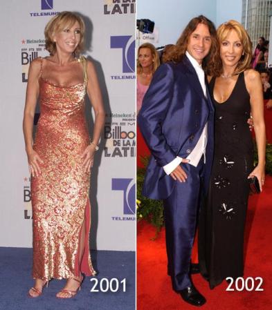 Laura Bozzo<br /><br />Con brillos color salmón un año, de negro absoluto al siguiente, así lucía "Señorita Laura", allá por 2001 y 2002.