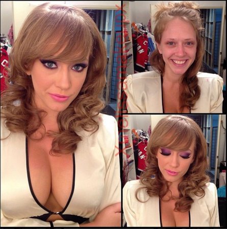 Las diferencias antes y después del maquillaje son sustanciales, como por ejemplo en el caso de la actriz porno Kagney Linn.