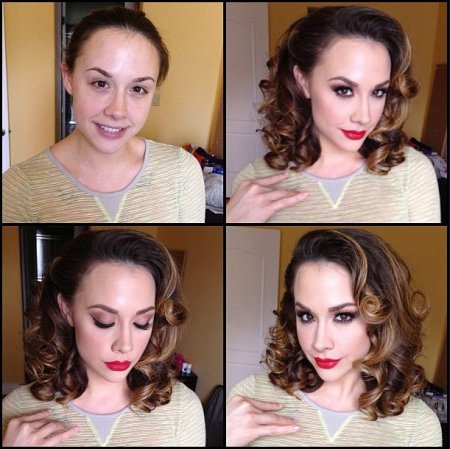 Channel Preston antes y después del maquillaje.