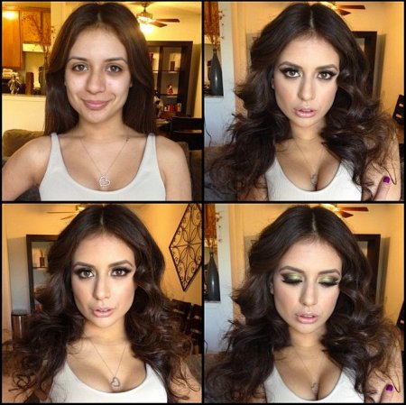 Jynx Maze antes y después del maquillaje.