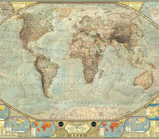 Un mapa del diseñador gráfico Martin Vargic muestra el planeta con un aumento en los niveles del mar de alrededor de 260 pies. Mira si tu ciudad está bajo el agua.