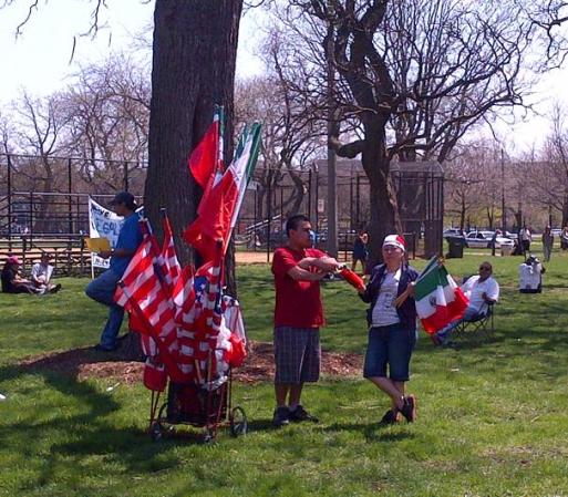 MAYO 1, 2013 - Imágenes de Union Park, en Chicago, sitio de partida de una marcha en pro de la inmigración.