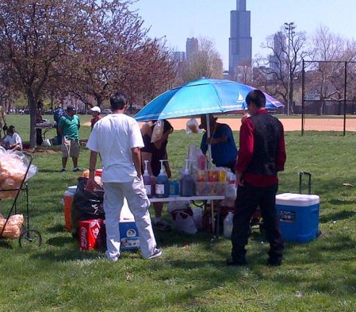 MAYO 1, 2013 - Imágenes de Union Park, en Chicago, sitio de partida de una marcha en pro de la inmigración.