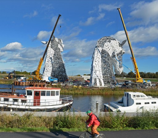 “The Kelpies”, obra del escultor Andy Scott, en Falkirk, Escocia.