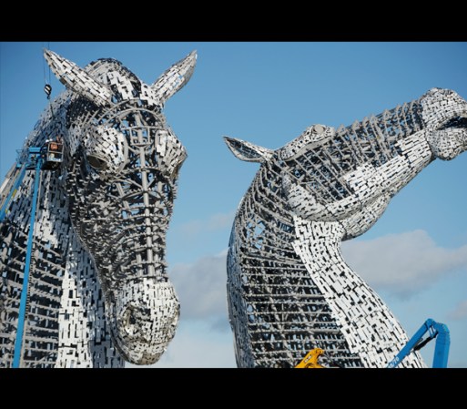 “The Kelpies”, obra del escultor Andy Scott, en Falkirk, Escocia.