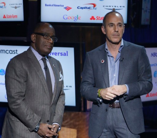 Al Roker and Matt Lauer durante el evento.