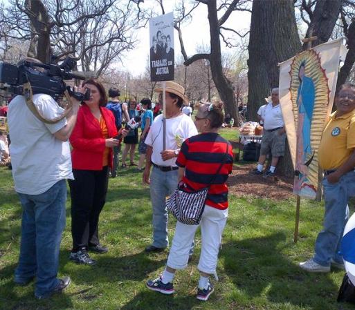 MAYO 1, 2013 - Imágenes de Union Park, en Chicago, sitio de partida de una marcha en pro de la inmigración.