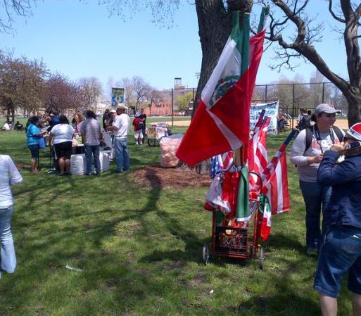 MAYO 1, 2013 - Imágenes de Union Park, en Chicago, sitio de partida de una marcha en pro de la inmigración.