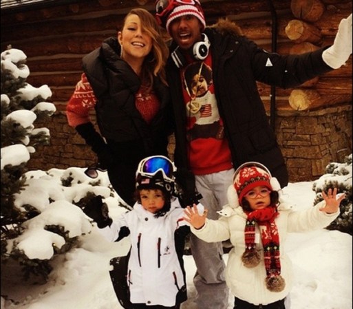 Mariah Carey y Nick Cannon con sus hijos.