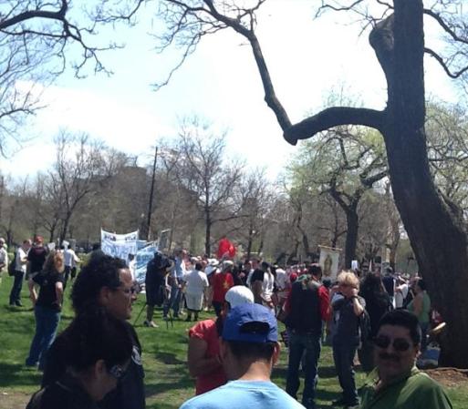 MAYO 1, 2013 - Imágenes de Union Park, en Chicago, sitio de partida de una marcha en pro de la inmigración.