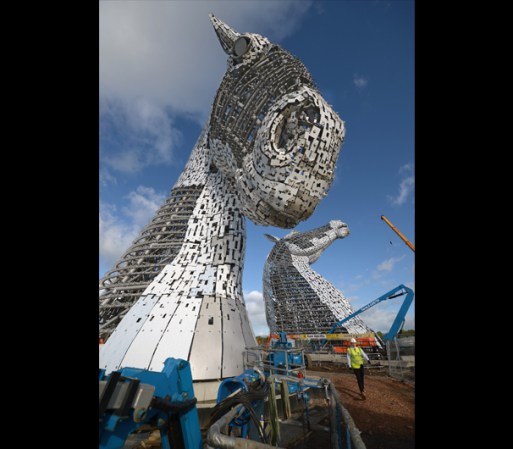 “The Kelpies”, obra del escultor Andy Scott, en Falkirk, Escocia.