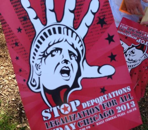 MAYO 1, 2013 - Imágenes de Union Park, en Chicago, sitio de partida de una marcha en pro de la inmigración.