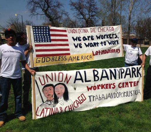 MAYO 1, 2013 - Imágenes de Union Park, en Chicago, sitio de partida de una marcha en pro de la inmigración.
