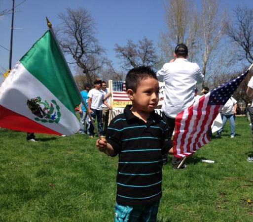 MAYO 1, 2013 - Imágenes de Union Park, en Chicago, sitio de partida de una marcha en pro de la inmigración.