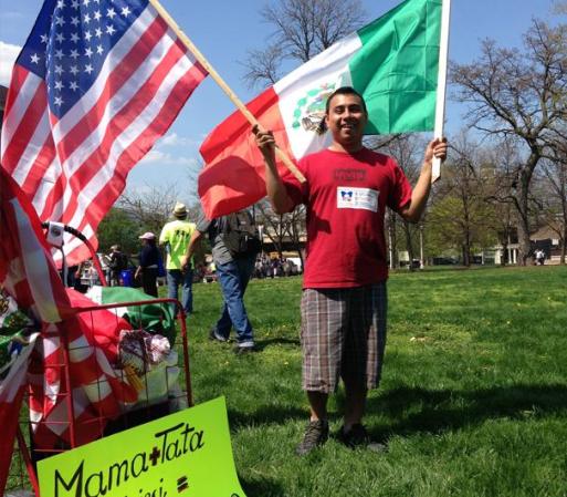 MAYO 1, 2013 - Imágenes de Union Park, en Chicago, sitio de partida de una marcha en pro de la inmigración.