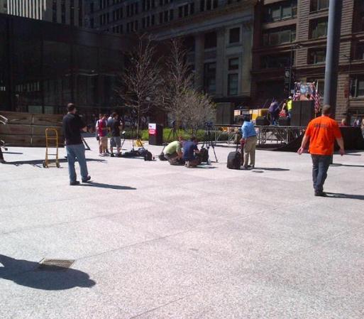 MAYO 1, 2013 - Imágenes del centro de Chicago, en espera de una marcha en pro de la inmigración.