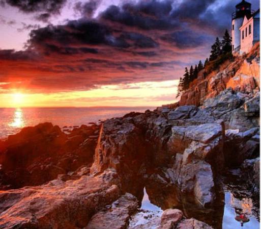 La escarpada costa de Maine en el Parque Nacional de Acadia