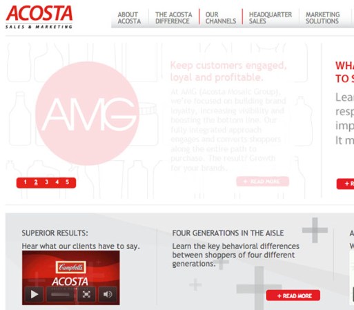 Acosta Sales & Marketing <br /><br />Industria: Ventas y Marketing <br /><br />Puestos de trabajo: Jefe contable, Manager de desarrollo, Vendedor de servicios de comidas, Analista <br /><br />Las plazas son para: California, Arizona, Michigan, Washington, Florida, Virginia, Alaska.