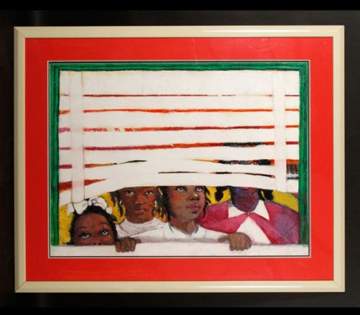 Pintura "Cuatro niñas desde la ventana": Precio inicial $750