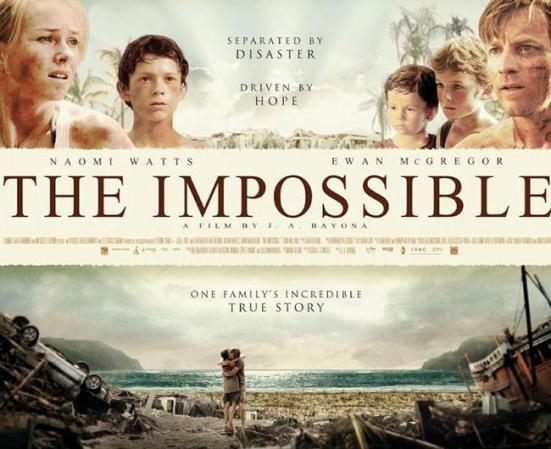 "The Impossible", recién estrenada y candidata a varios premios Oscar, es u testimonio real crudo sobre el amor: nada, ni el peor fenómeno meteorológico, ni las distancias, ni las heridas pueden contra el amor de una familia.