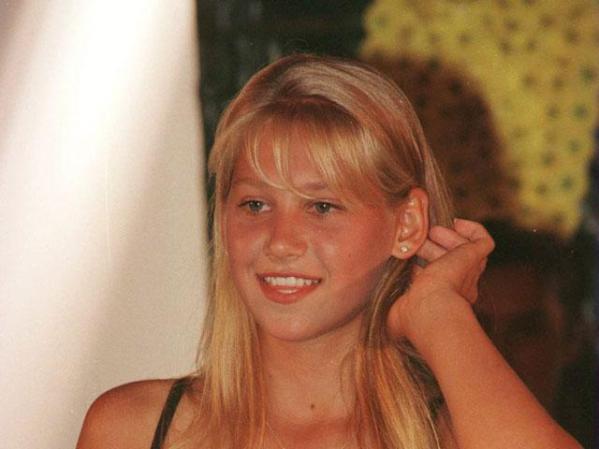 Fuera de la cancha, en 1996, con 16 años.