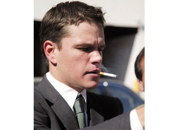 Matt Damon, buen actor y también fumador.