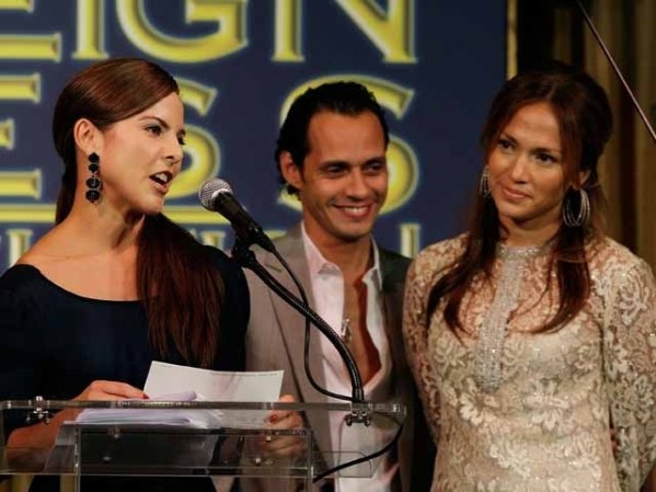 Grabo numerosas películas...En la foto:Marc Anthony, Jennifer Lopez, Kate Del Castillo, en el 2007.