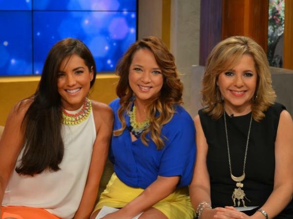 Trío de bellezas. Gaby Espino, Adamari López y Ana María Canseco durante la presentación de la lista de nominados.