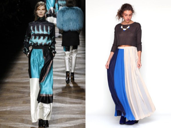 Si adoras la cobertura extra para abrigarte de las inclemencias del tiempo, pero quieres hacerlo con glamour, fíjate en la propuesta de Dries Van Noten y logra el look con esta maxi falda de Ark & Co. $88