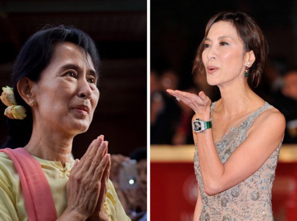Michelle Yeoh hace el papel de Aung San Suu Kyi, quien fue el corazón del movimiento democrático en Birmania. La película se llama "The Lady" (2011).