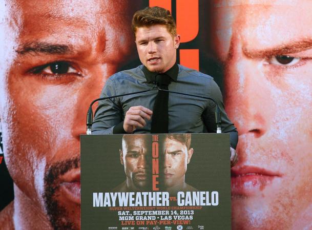 Los campeones del boxeo Floyd Mayweather Jr. y Saúl "Canelo" Álvarez se ven cara a cara en Nueva York, tras anunciar su pelea oficialmente. El combate será el próximo 14 de septiembre en el MGM Grand de Las Vegas.
