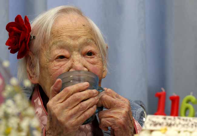 Misao Okawa, la mujer más vieja del mundo cumple 116 años.