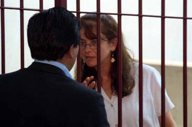 Fotos tomadas durante el juicio de Lori Berenson.