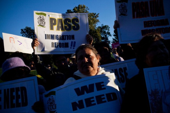 Las persona pro inmigrantes estuvieron pidiendo que se apruebe la reforma migratoria.