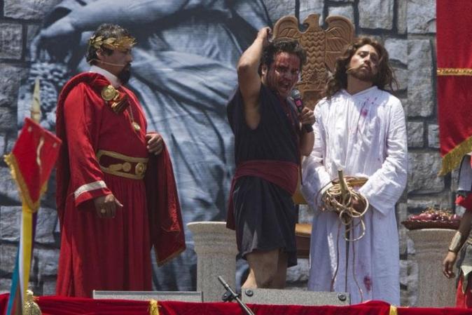 Representación del Vía Crucis en Iztapalapa, México. Es una tradición desde hace más de 160 años. A esta representación asisten unos dos millones de personas.