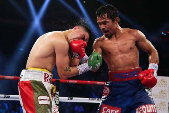 Paris Hilton, testigo de la derrota de Ríos frente a Pacquiao.