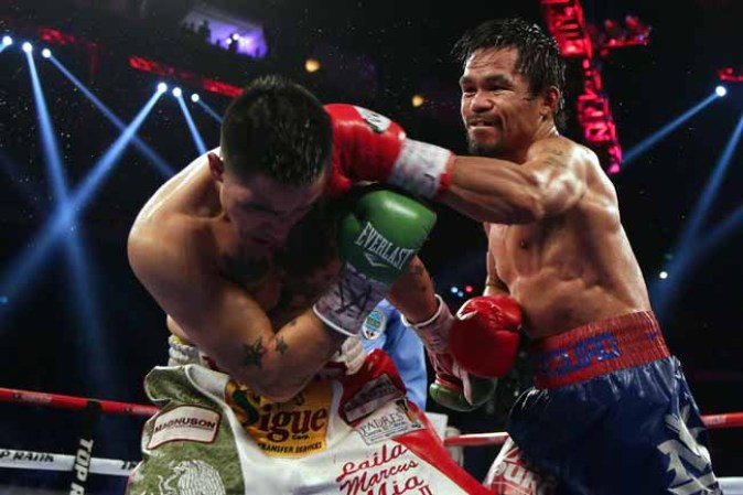 Paris Hilton, testigo de la derrota de Ríos frente a Pacquiao.