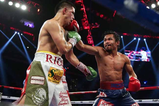 Paris Hilton, testigo de la derrota de Ríos frente a Pacquiao.