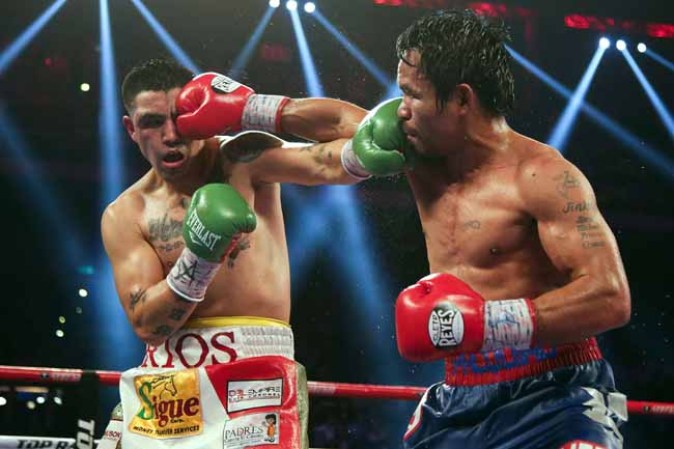Paris Hilton, testigo de la derrota de Ríos frente a Pacquiao.