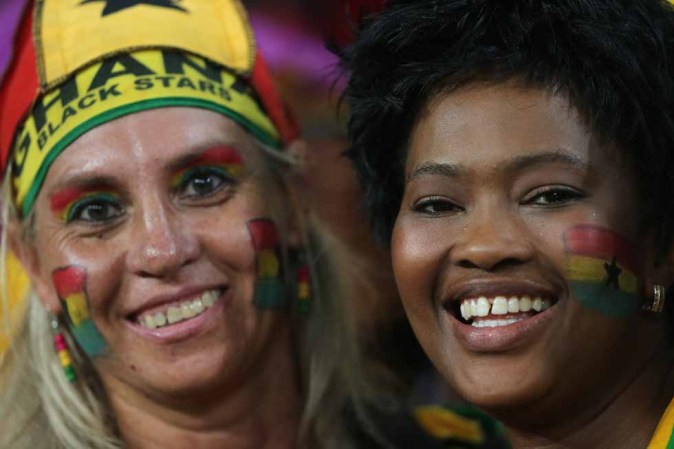 Ellas apoyan a Ghana.