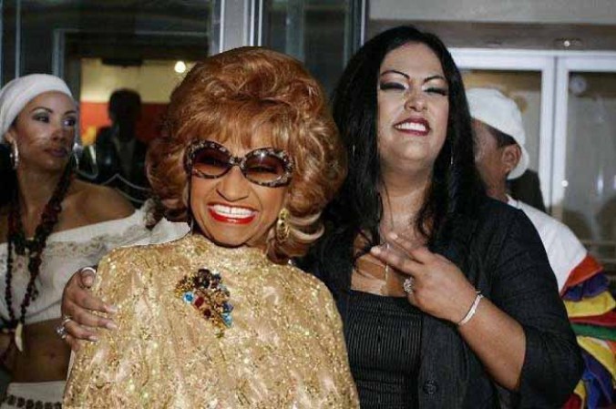 Con la inolvidable Celia Cruz.